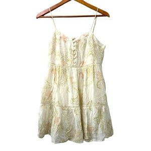 Urban Outfitters Cream and Pink Mini Dress